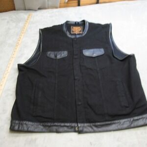Milwaukee Performance Apparel Vest Mens 5XL Black Denim Motorcycle Leather READ